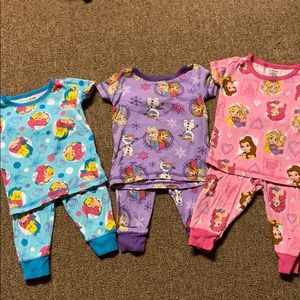 Princess pajama pack— 3 sets/6-12mos